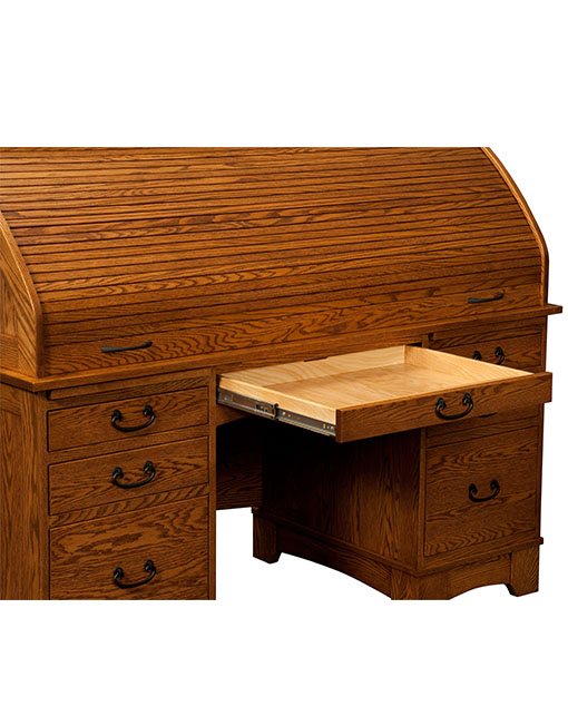 E & I Amish Woodworking 65" W Castlebury Rolltop Desk