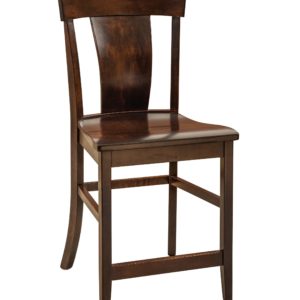 F&N Amish Chairs - Stationary Counter Height Stool - Leather Seat