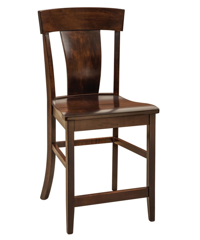 F&N Amish Chairs - Stationary Counter Height Stool - Leather Seat