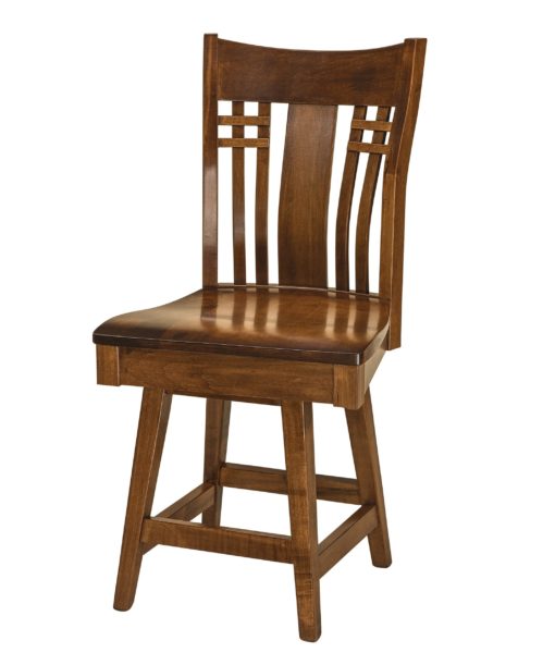 F&N Amish Chairs - Swivel Counter Height Stool - Wood Seat