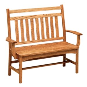 F&N Amish Chairs - 48" Deacon Bench - Leather Seat