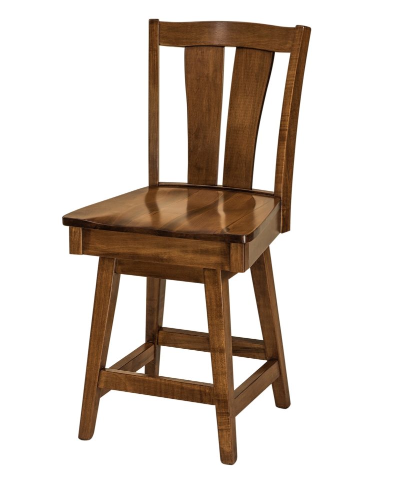 F&N Amish Chairs - Swivel Bar Stool - Wood Seat