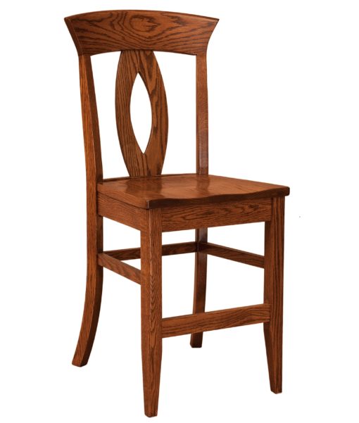 F&N Amish Chairs - Brookfield Stationary Bar Stool - Wood Seat