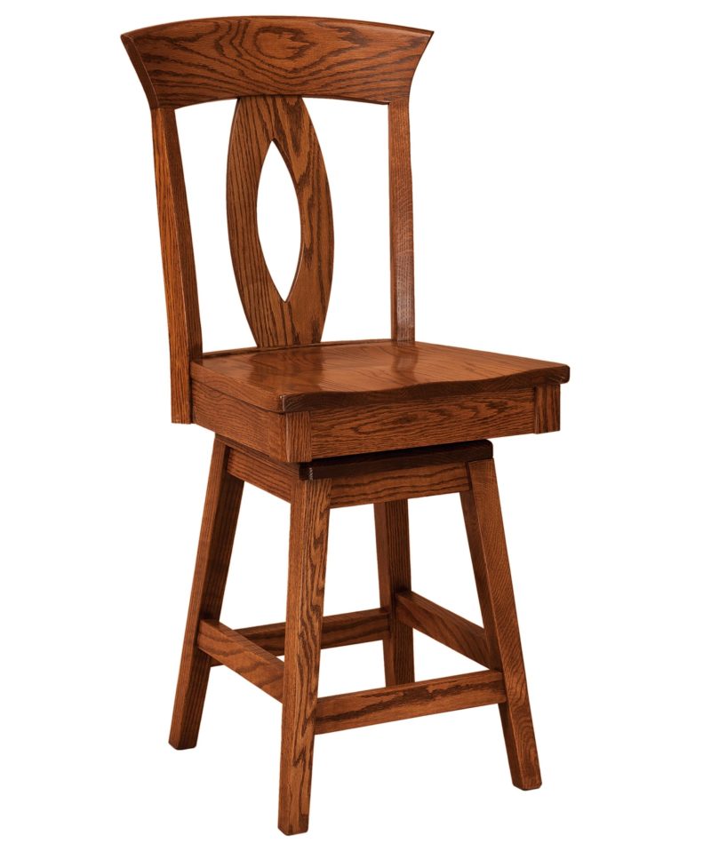 F&N Amish Chairs - Swivel Bar Stool - Wood Seat