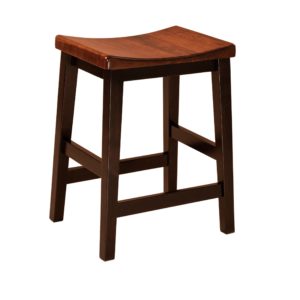 F&N Amish Chairs - Bar Stool 24" Height - Wood Seat