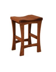 F&N Amish Chairs - 24" Height Bar Stool - Wood Seat