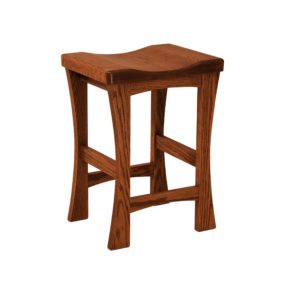F&N Amish Chairs - 24" Height Bar Stool - Wood Seat