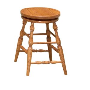 F&N Amish Chairs - 24" Height Stationary Bar Stool - Wood Seat