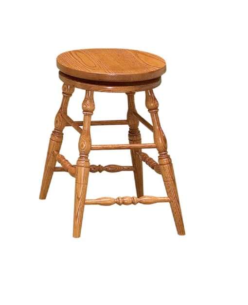 F&N Amish Chairs - 24" Height Stationary Bar Stool - Wood Seat