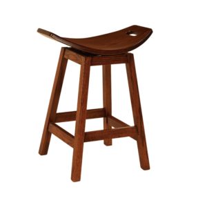 F&N Amish Chairs - Stationary Bar Stool 24" Height - Wood Seat